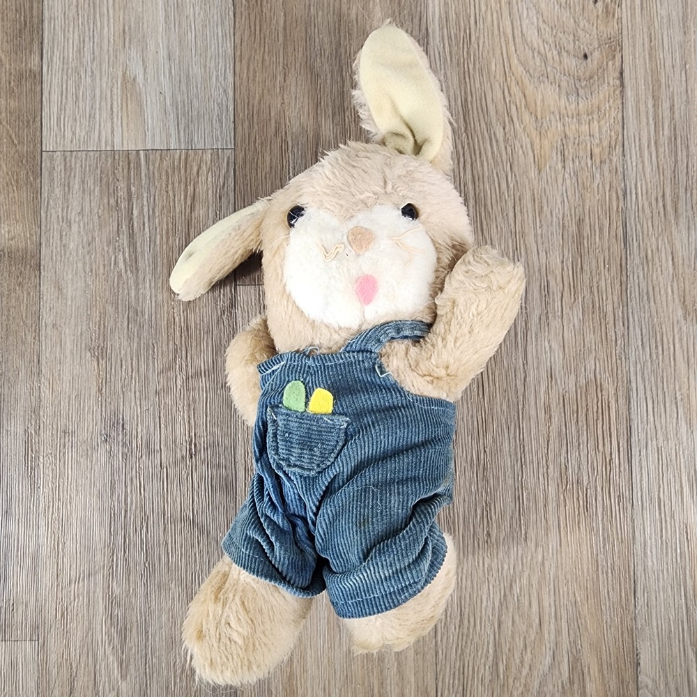 Vintage Knickerbocker Animals of Distinction Bunny Rabbit Blue Corduroy Overalls